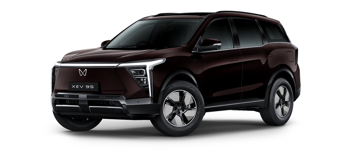 Mahindra XEV 9S electric SUV in Ruby Velvet, official product shot (Mahindra)
